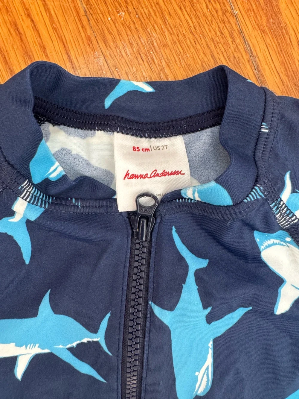 Hanna Andersson Toddler Rash Guard Suit, Sharks, Size 2T